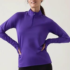 Athleta Whistler Half Zip Noble Blue XXS